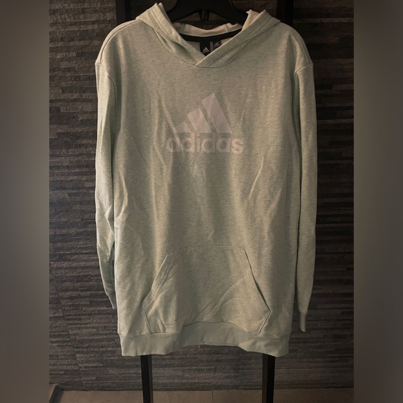 Adidas Light Green Oversized Long Hoodie US Size XL NWT - Picture 2 of 7